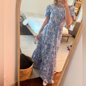 Wayf Blue Floral Maxi Dress